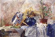 Still life with Blue Vase and Fan James Ensor